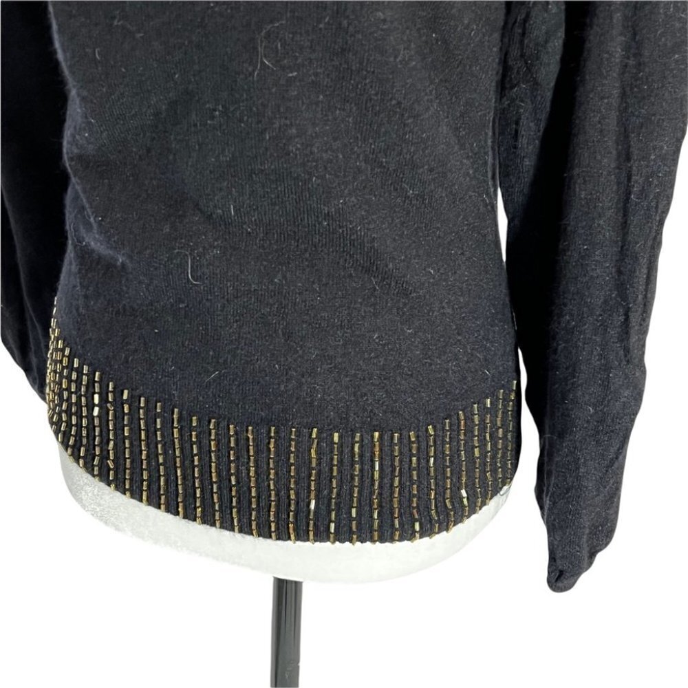 vintage SCRIBA Black Angora Blend Turtleneck Jewel Neckline Bishop Sleev… - Picture 10 of 11